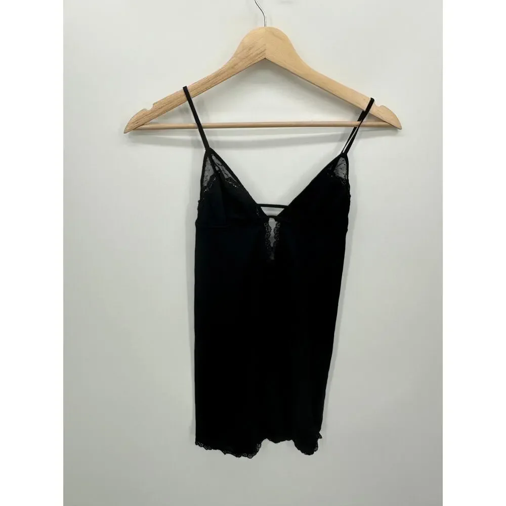 Victoria's Secret Very Sexy Black Slip Lingerie Women Sz M Lace Nylon Date Night